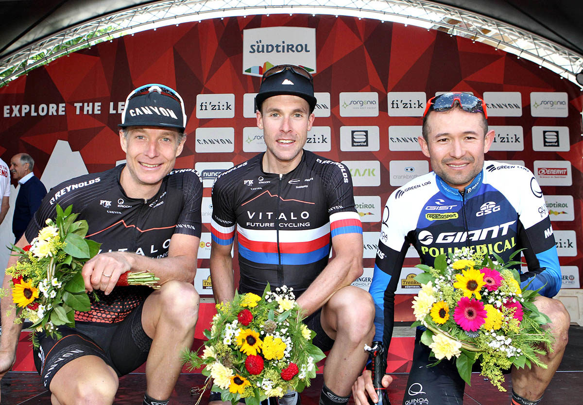 Il podio maschile della Dolomiti Superbike 2019