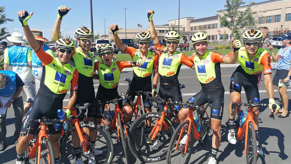 Festa della Neri Sottoli al Tour of Utah per la vittoria di Umberto Marengo