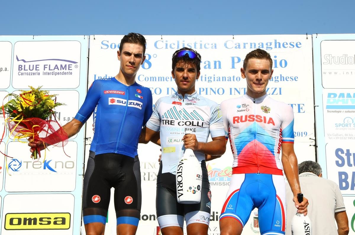 Il podio del Gp Carnaghese 2019 (foto Berry)