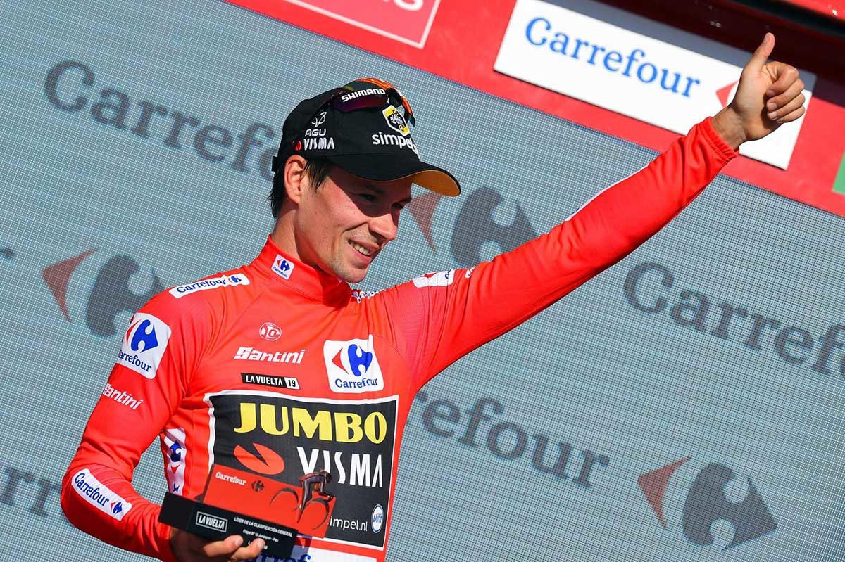 Primoz Roglic maglia rossa dopo la decima tappa della Vuelta a Espana