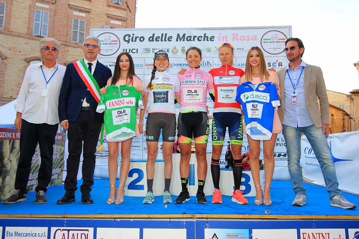 Tutte le maglie del Giro delle Marche in Rosa 2019 (foto F. Ossola)