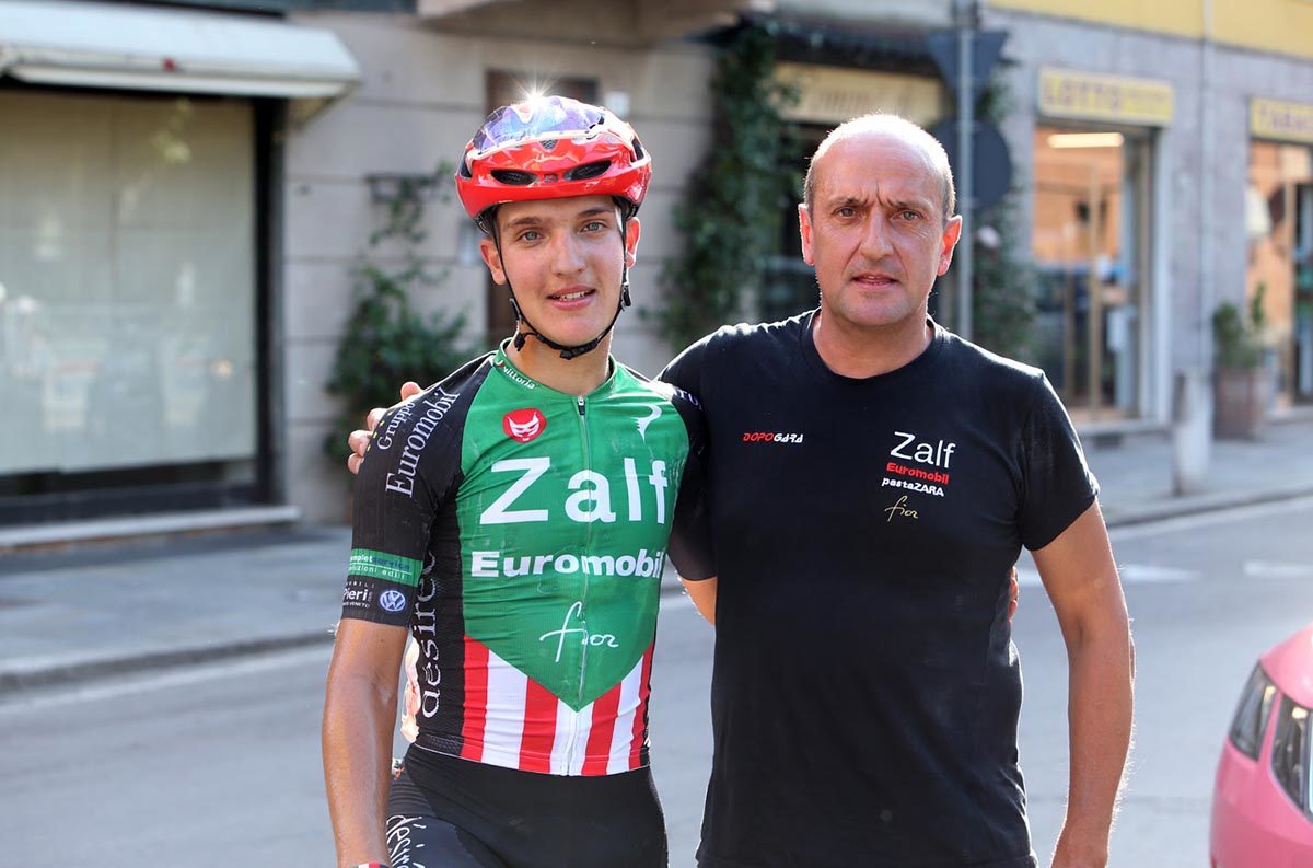 Edoardo Faresin con papà Gianni (foto Scanferla)