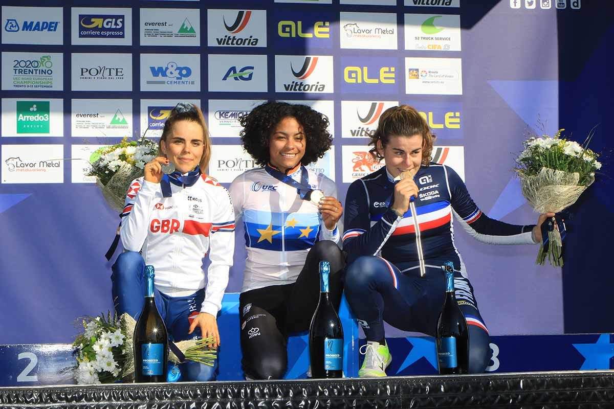 Il podio del Campionato Europeo Ciclocross Donne Under 23 a Silvelle (foto Fabiano Ghilardi)