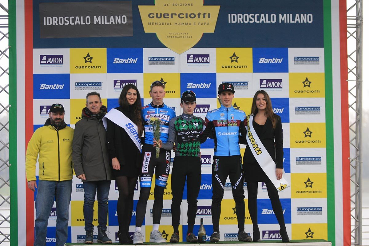 Il podio della gara Juniores del Gp Guerciotti (foto Fabiano Ghilardi)