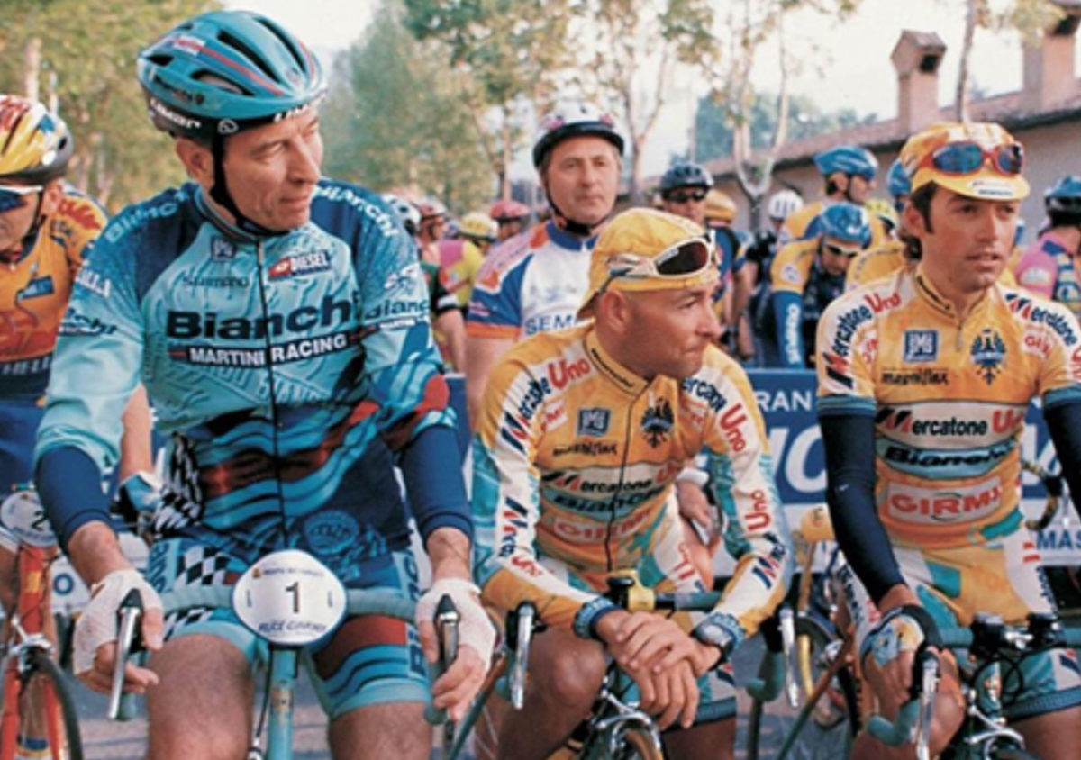 Felice Gimondi e Marco Pantani, vestono Santini alla Granfondo Felice Gimondi di Bergamo