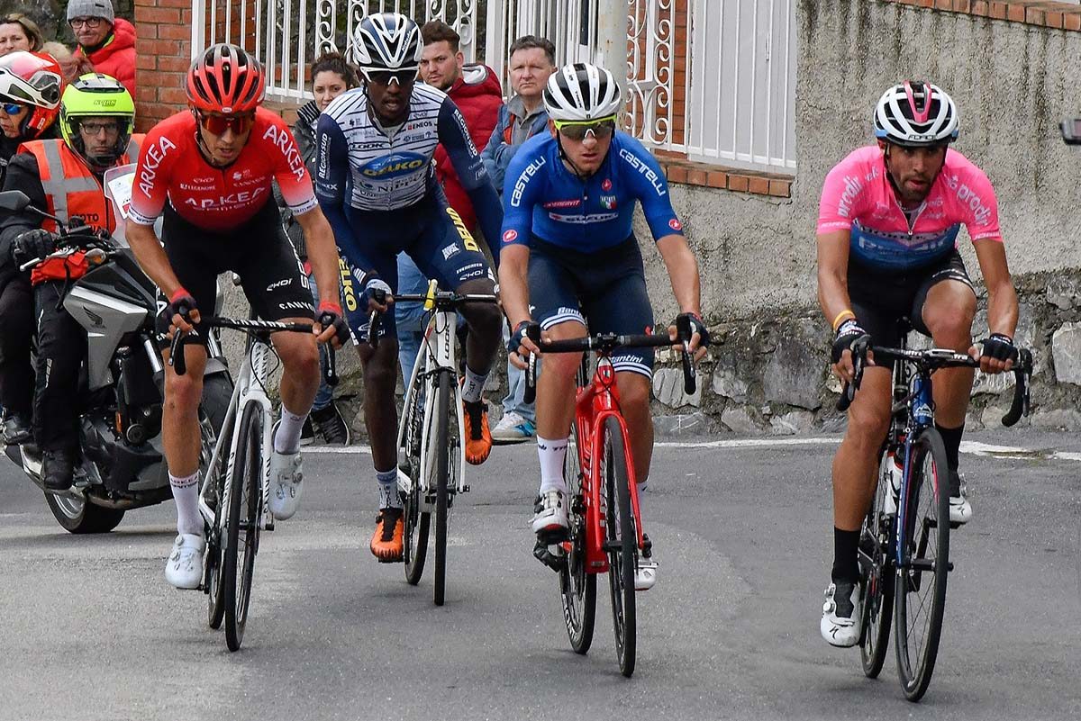 I quattro della fuga decisiva del Trofeo Laigueglia 2020 (foto BettiniPhoto)