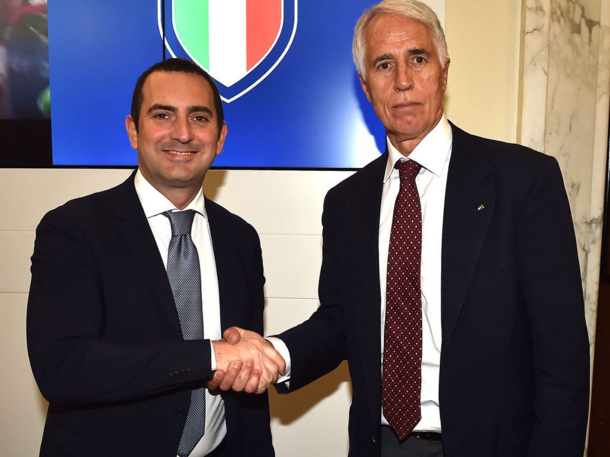 Il ministro dello sport Vincenzo Spadaforo e il presidente del Coni Giovanni Malagò