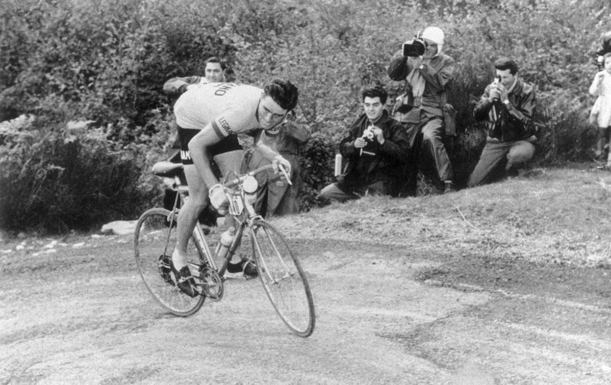 Imerio Massignan durante il Giro d'Italia del 1960 (foto Famiglia Massignan)