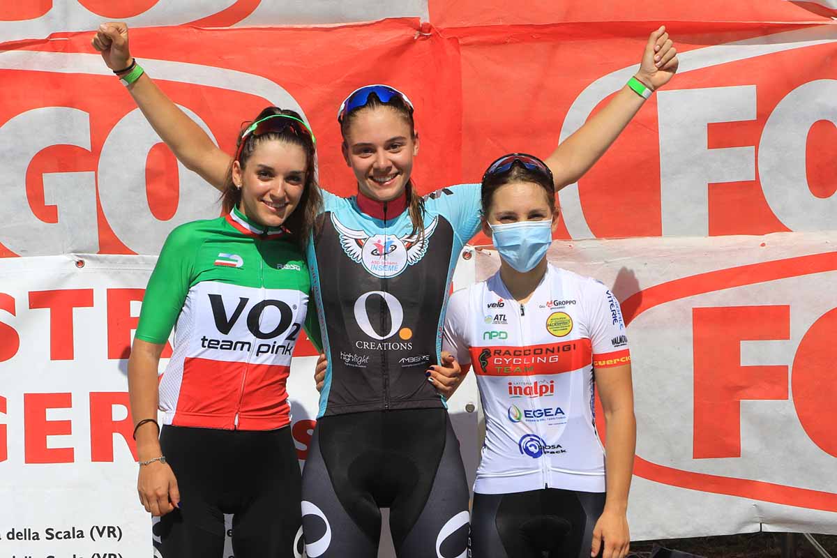 Il podio Donne Junior della gara di Bovolone (foto Fabiano Ghilardi)