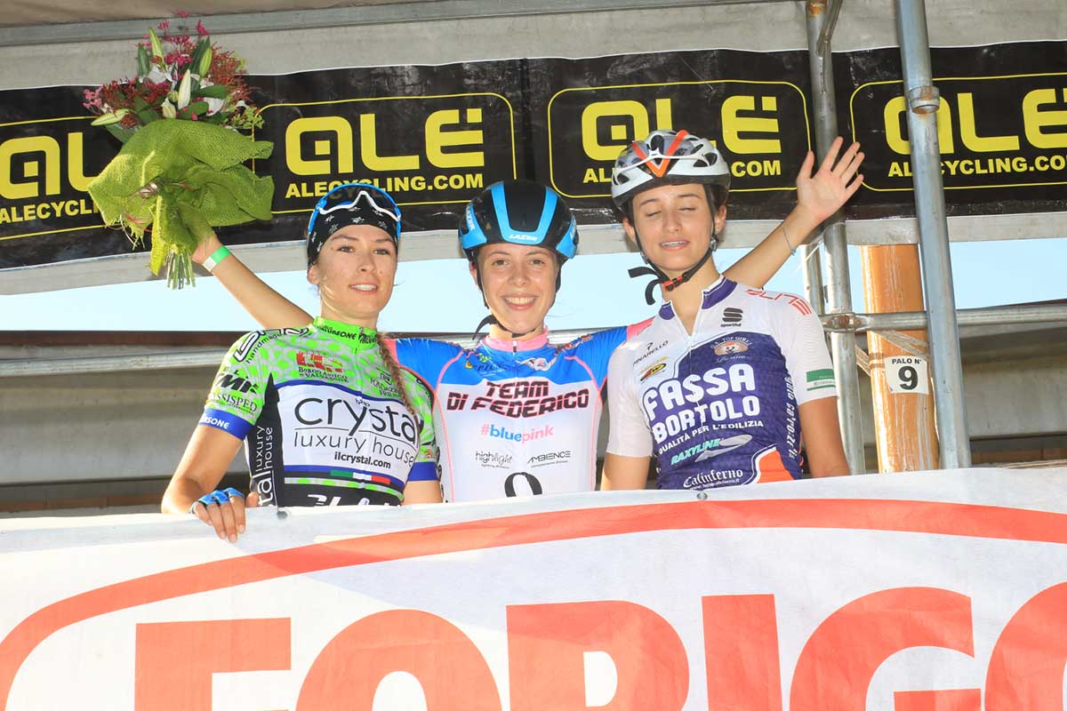Il podio della gara Donne Allieve di Bovolone (foto Fabiano Ghilardi)