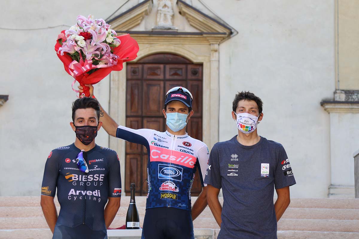 Il podio del Gp San Luigi 2020 di Sona (foto Photobicicailotto)