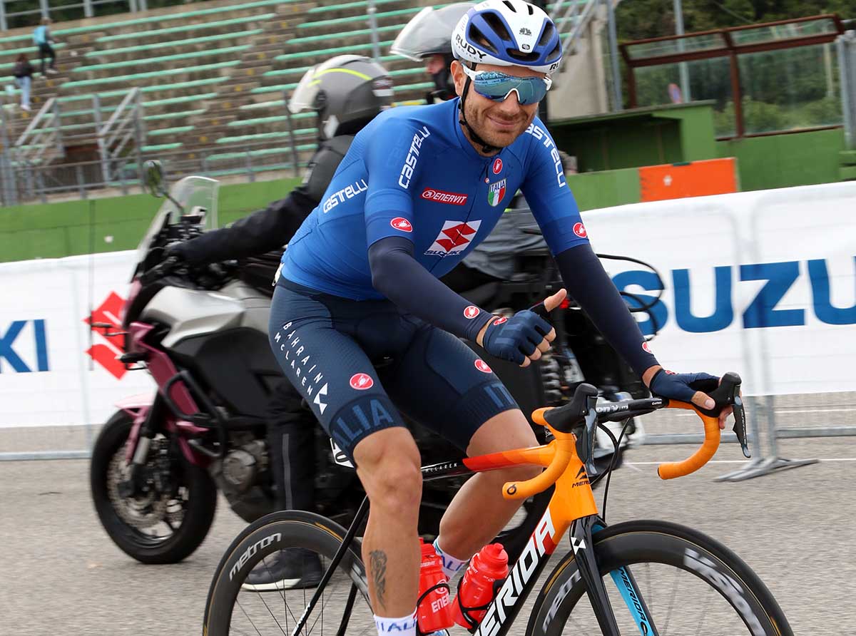 Damiano Caruso, decimo, è il migliore degli azzurri a Imola2020 (foto Photobicicailotto)