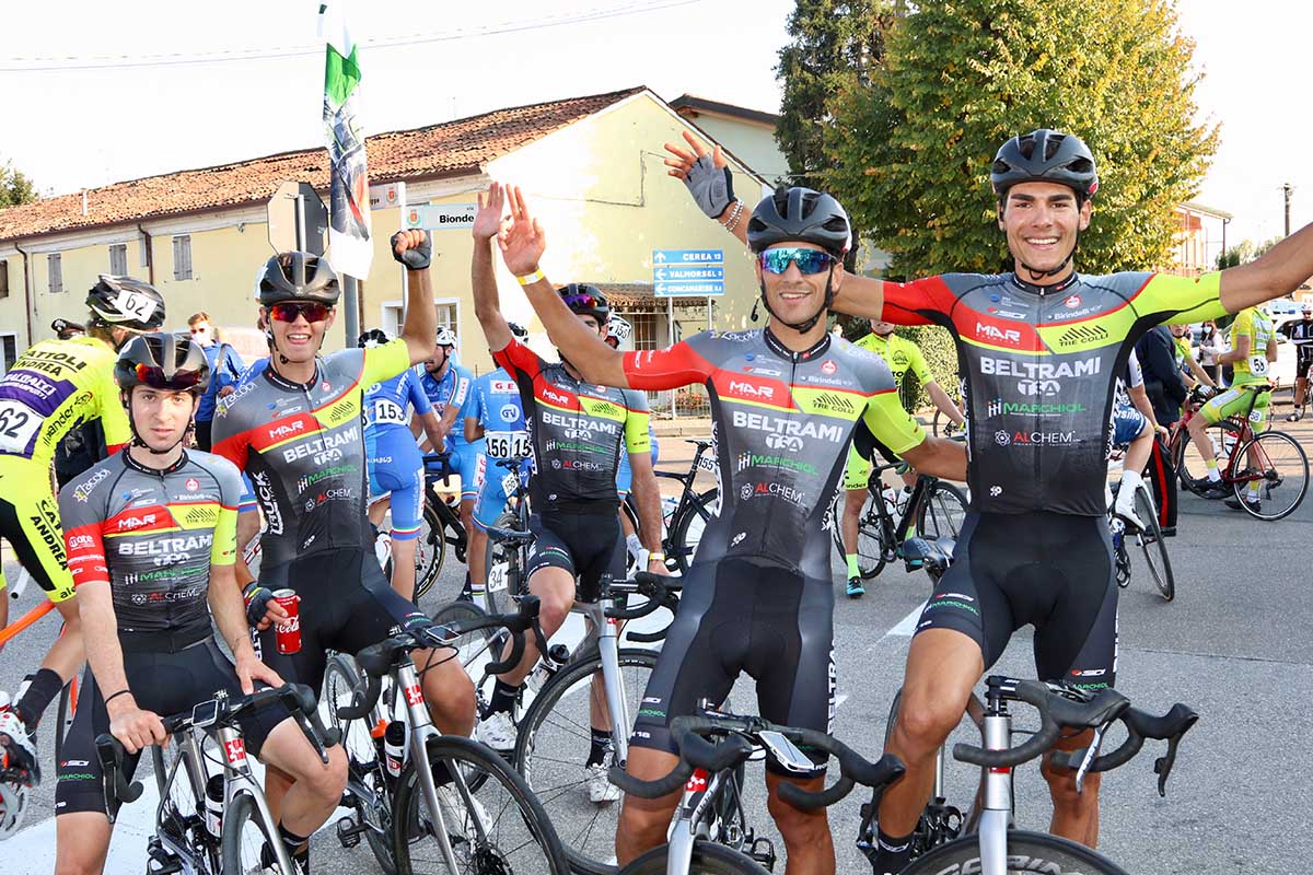 Festa del team Beltrami alla Vicenza-Bionde 2020 (foto Photobicicailotto)