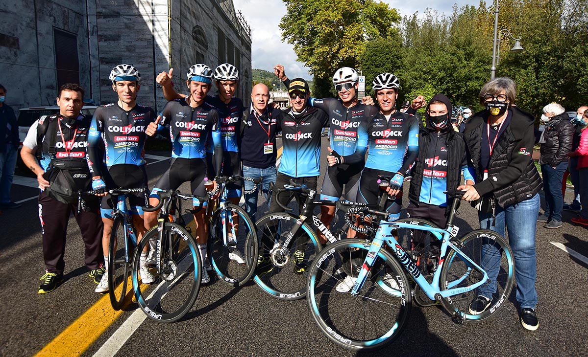 Festa del Team Colpack Ballan al Gp Del Rosso a Montecatini Terme (foto Rodella)