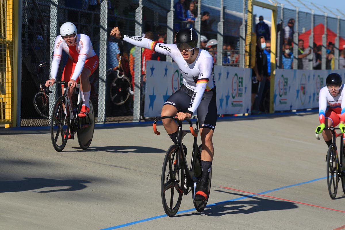 Anton Hohne vince l'Europeo Keirin U23 (foto Fabiano Ghilardi)