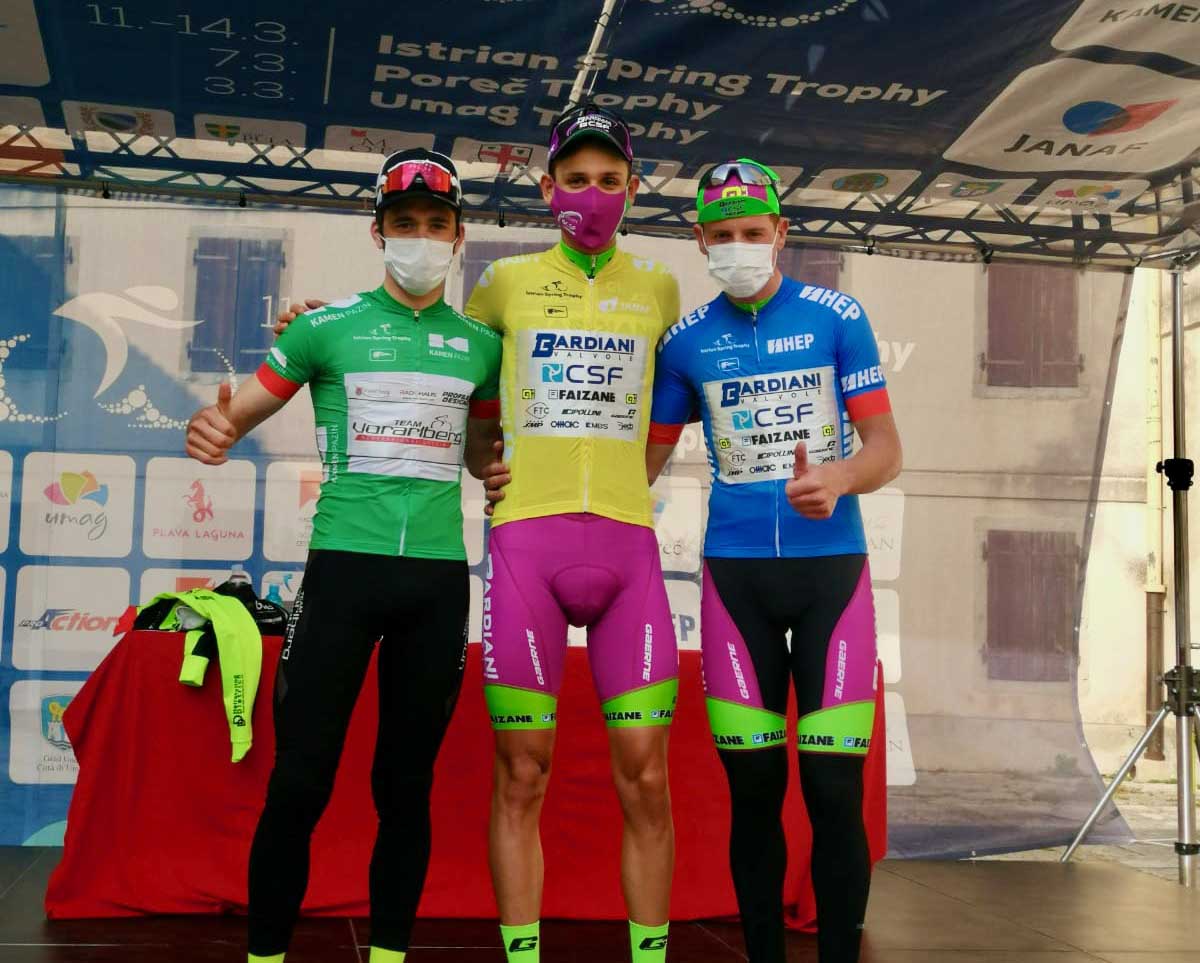 Tre maglie per la Bardiani CSF Faizané dopo la seconda tappa dell'Istrian Spring Trophy