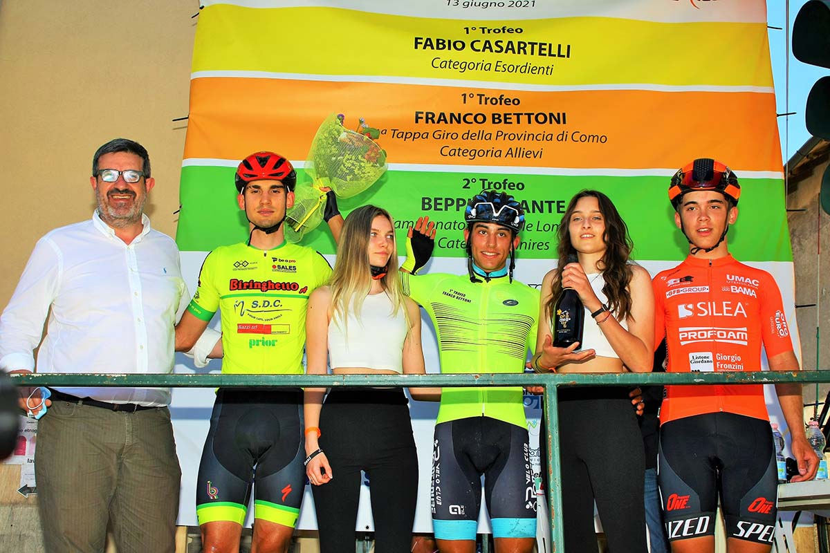Il podio della gara Allievi di Albese con Cassano (foto Berry)