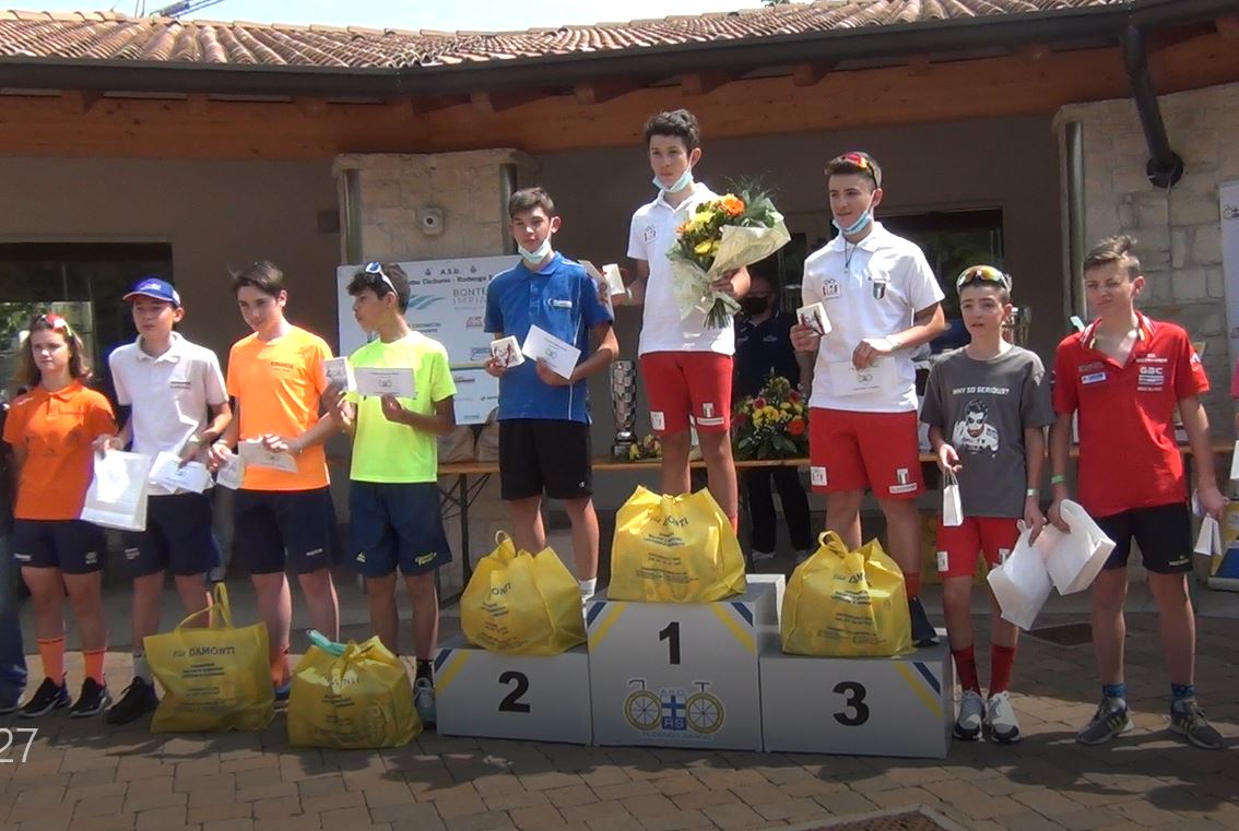 Il podio Esordienti 1° anno di Monticelli Brusati