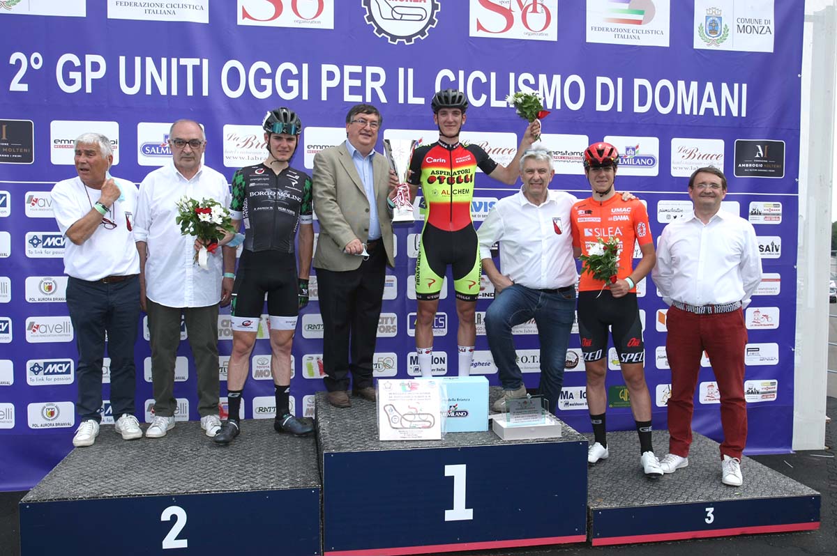 Il podio Juniores di Monza (foto Soncini)