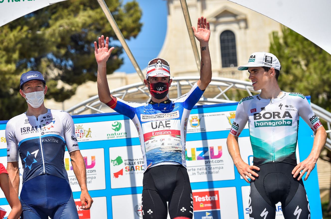 Il podio finale della Settimana Ciclistica Italiana vinta da Diego Ulissi 2021 (foto BettiniPhoto)