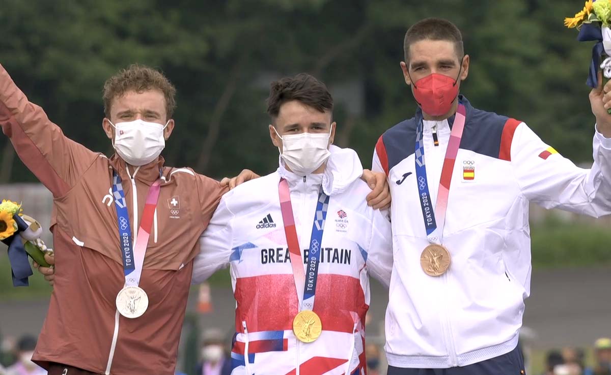 Il podio dell'Olimpiade di Tokyo 2020 cross country