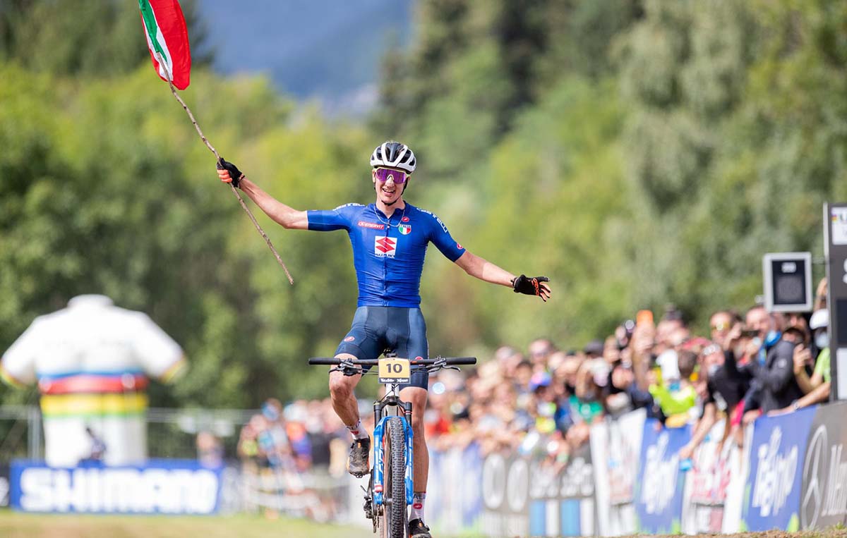 Juri Zanotti secondo al Mondiale XCO Under 23 in Val di Sole (foto Michele Mondini)