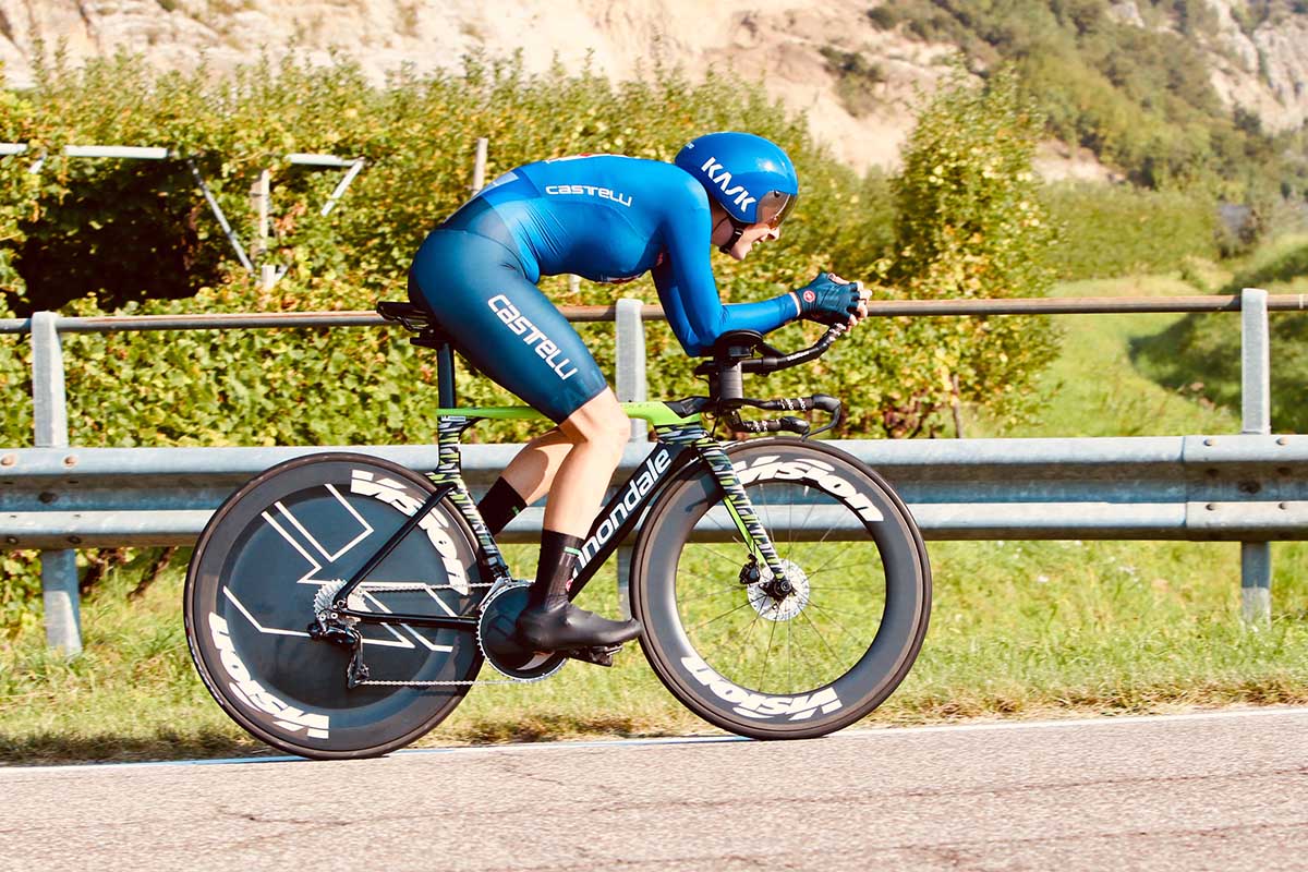 Vittoria Guazzini vincitrice del Campionato Europeo a cronometro Donne U23 a Trento (foto Photobicicailotto)
