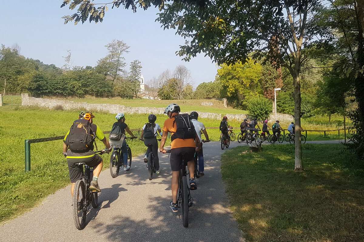 Un tratto della greenway di Bergamo