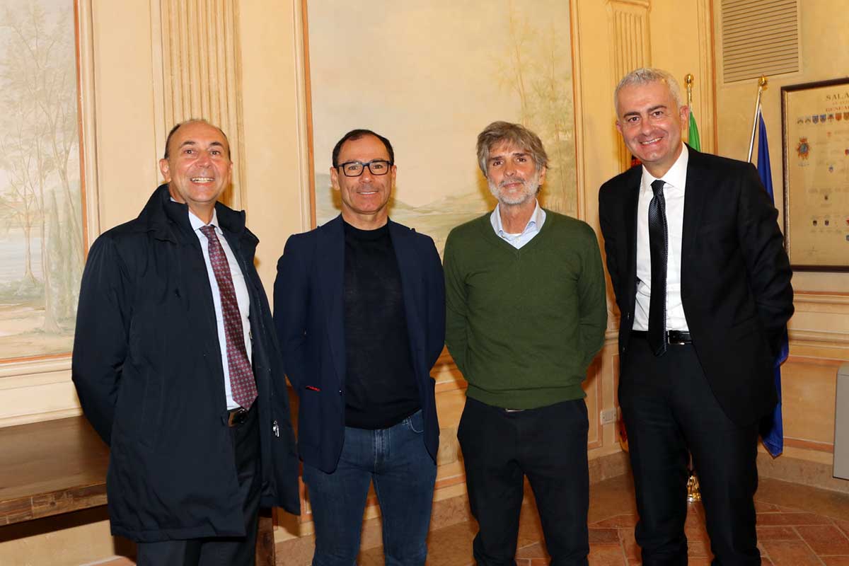 Da sinistra: Melotti, Cassani, Cattaneo, Rigo (foto foto Photobicicailotto)