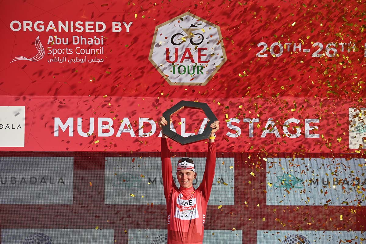Tadej Pogacar vincitore dell'UAE Tour 2022 (foto LaPresse)