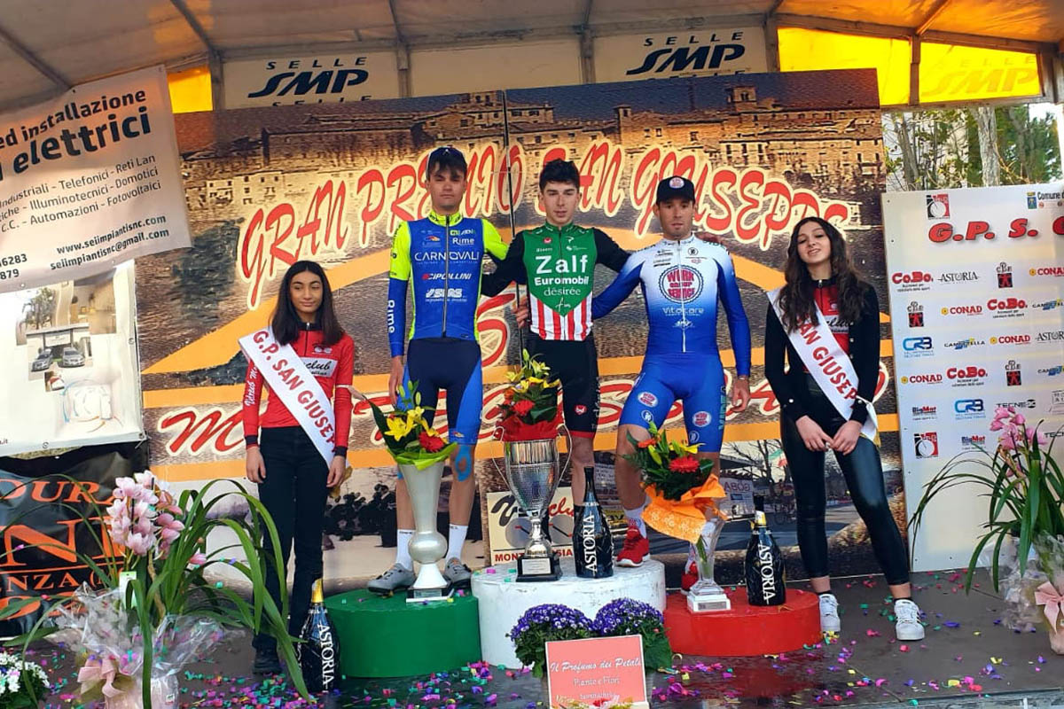 Il podio del Gp San Giuseppe a Montecassiano