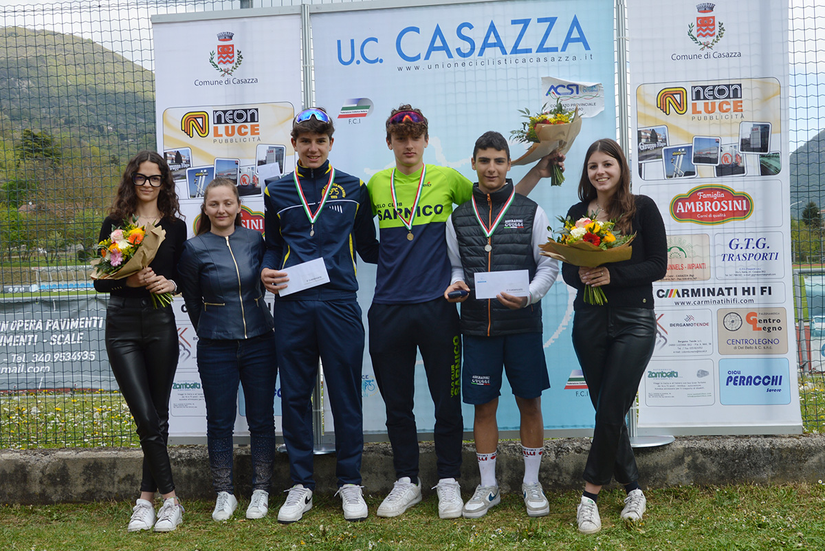 Il podio del 26° Trofeo Comune di Casazza - 8° M.O. Neon Luce