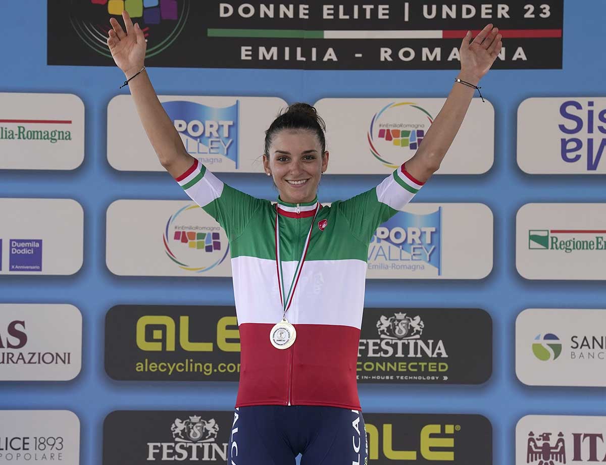 Eleonora Gasparrini vince il Campionato Italiano Donne Under 23 2022 a Medolla (foto Isolapress)
