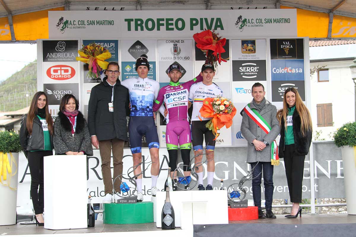 Il podio del Trofeo Piva a Col San Martino (foto Bolgan)