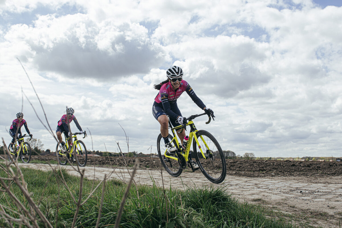 Margaux Vigié at Paris Roubaix Recon - credit T.Muzzi