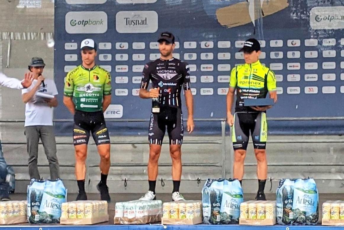 Il podio dell'ultima tappa del Tour of Szeklerland vinta da Nicolas Dalla Valle