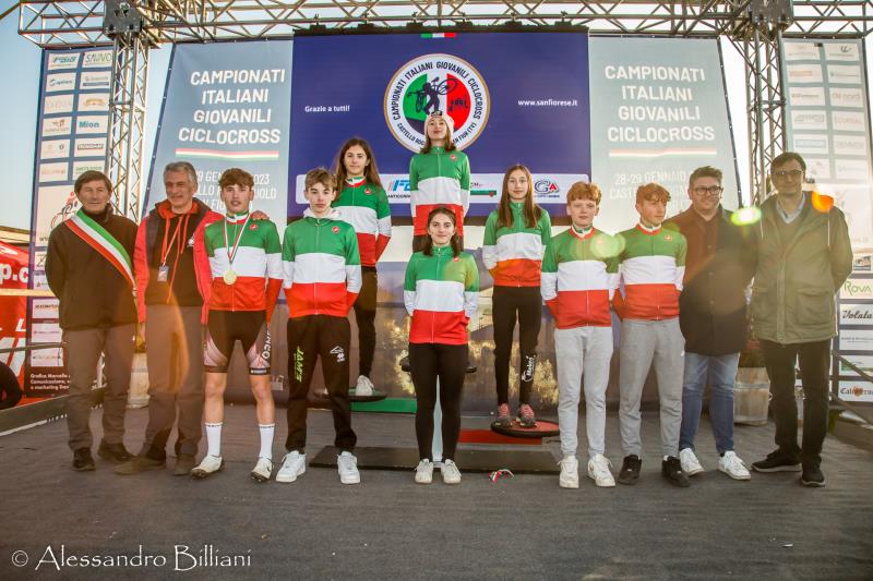 I vincitori dei Campionati Italiani Giovanili Ciclocross 2023 - credit Alessandro Billiani