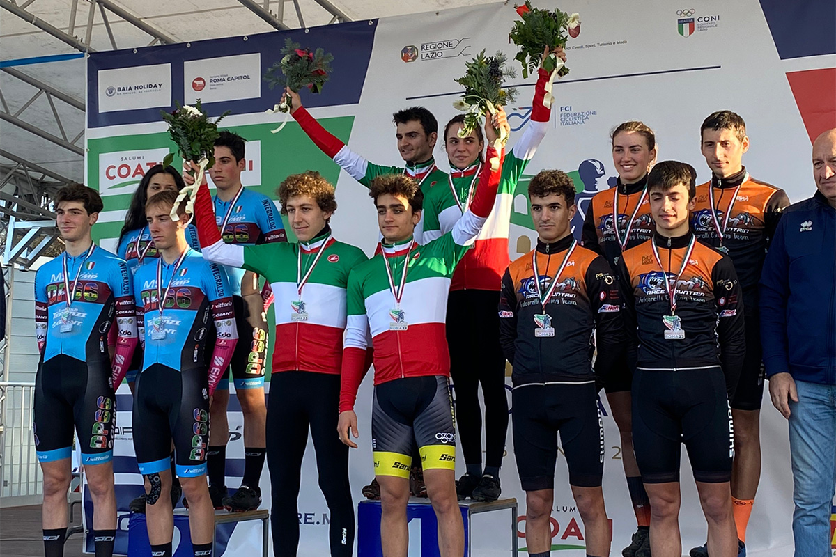 Il podio del Campionato Italiano Ciclocross 2023 - Team Relay - credit GS