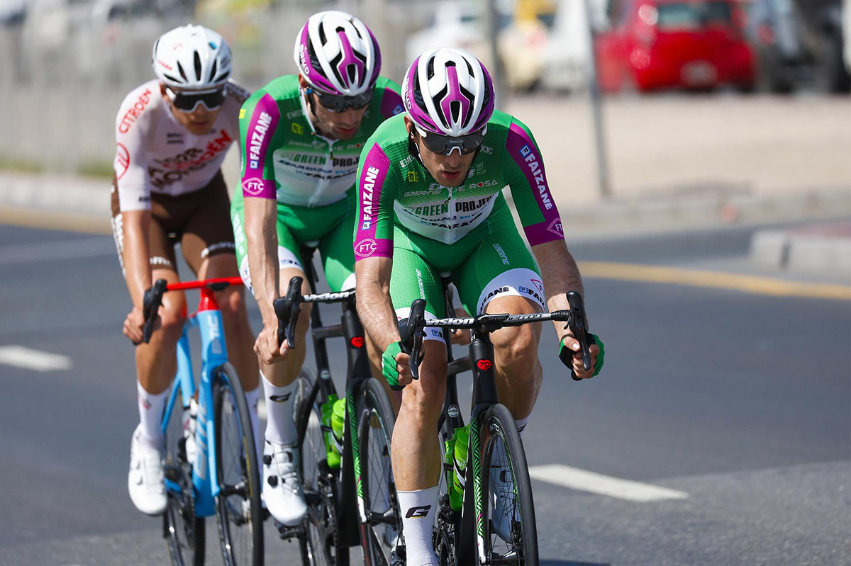 Alessandro Tonelli e Samuele Zoccarato in fuga nella quarta tappa dell'UAE Tour - Photo Credits Sonoko Tanaka