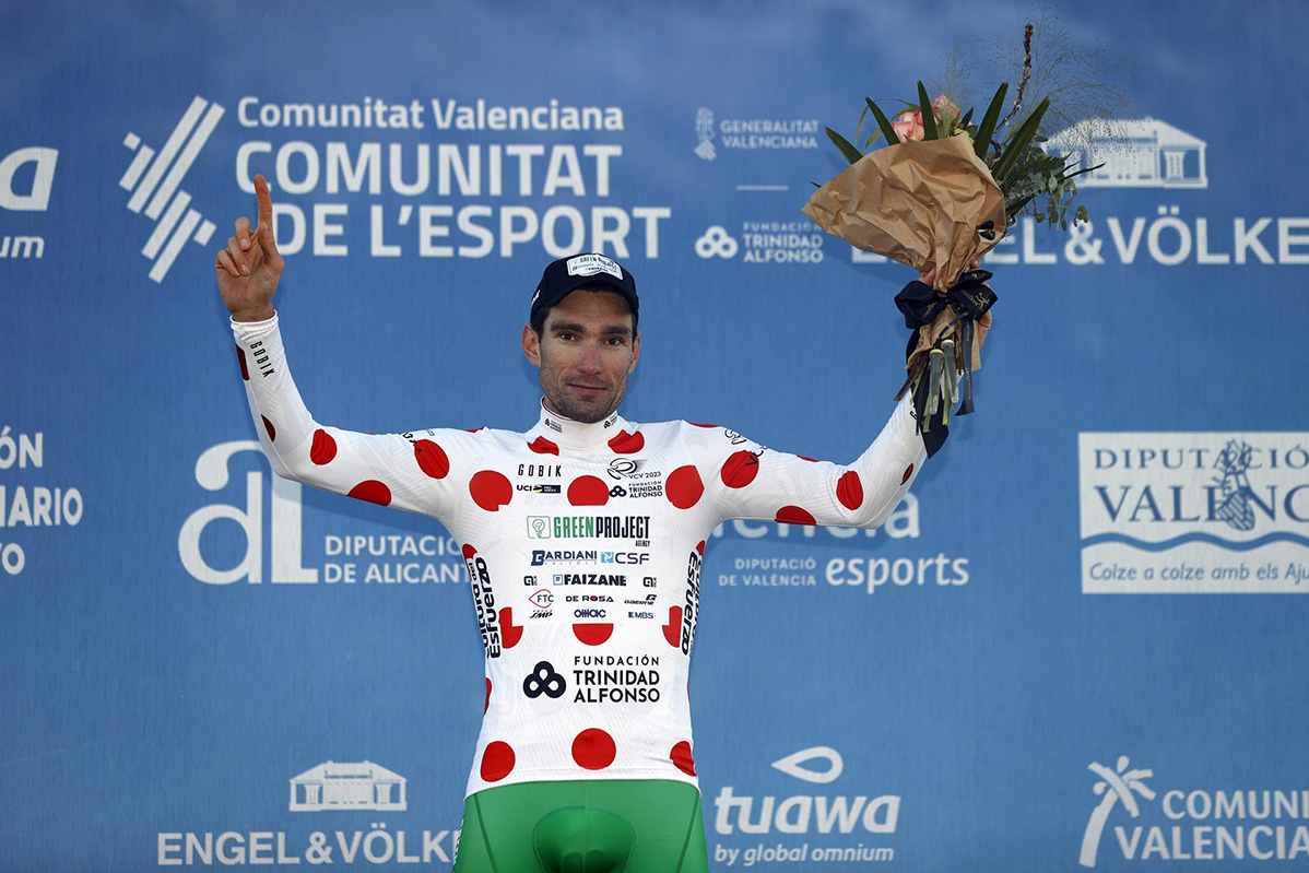 Samuele Zoccarato in maglia a pois alla Vuelta Valenciana 2023