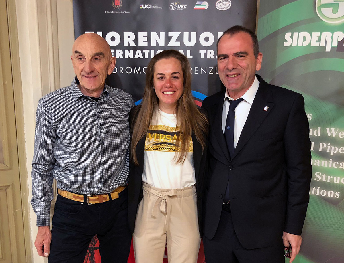 Silvia Zanardi in posa con Giancarlo Perini e Claudio Santi