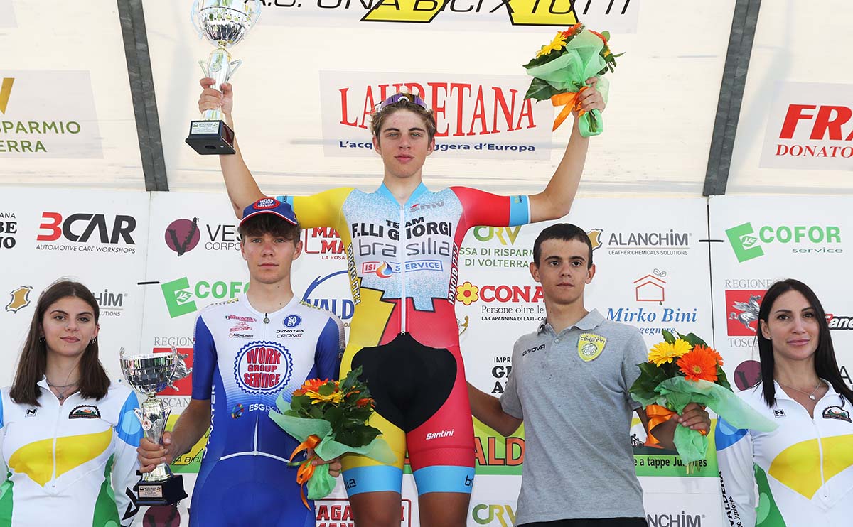 Il podio della seconda tappa del Giro della Valdera - credit Rodella