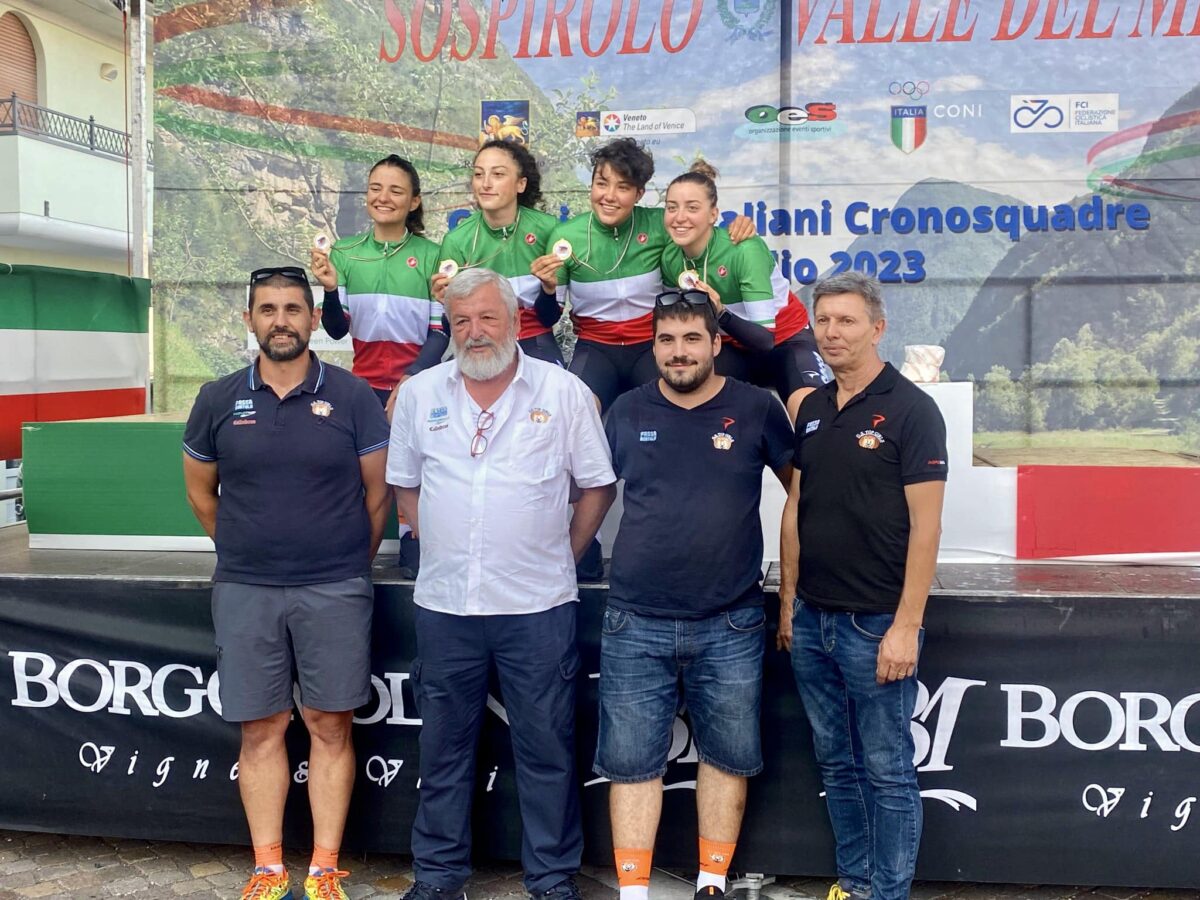La Top Girls Fassa Bortolo sul podio dei campionati italiani cronosquadre 2023