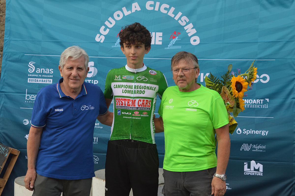 L'allievo Matteo Turconi, campione lombardo della cronoscalata