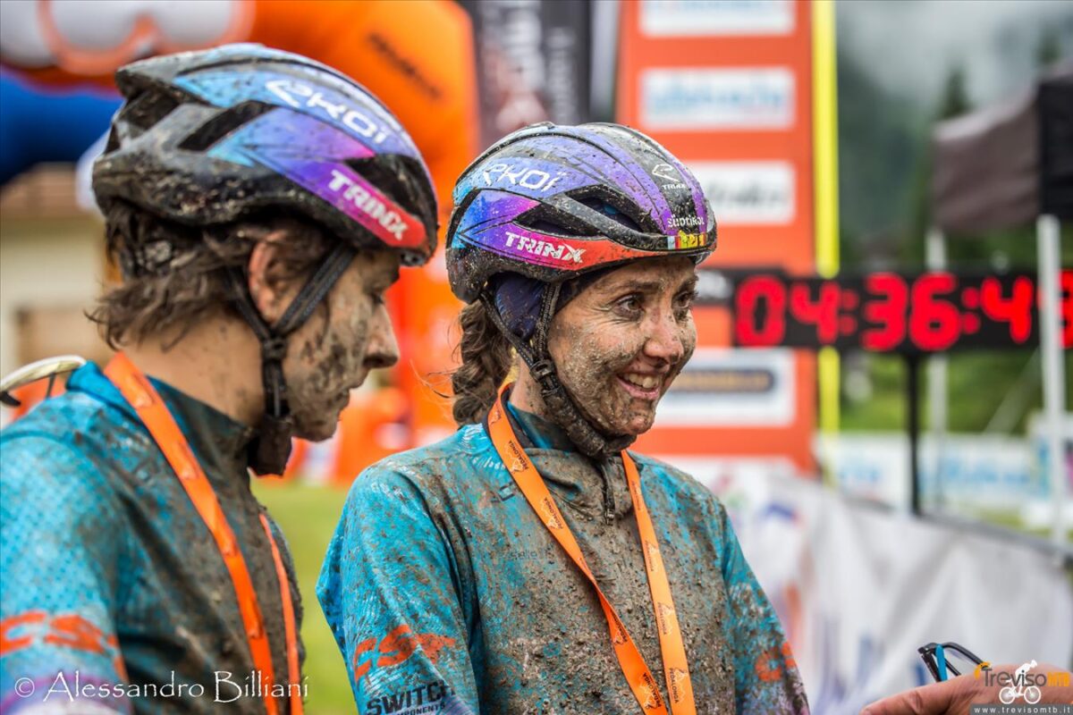 Eva Lechner e Giorgia Marchet al termine della Pedalonga - credit Alessandro Billiani