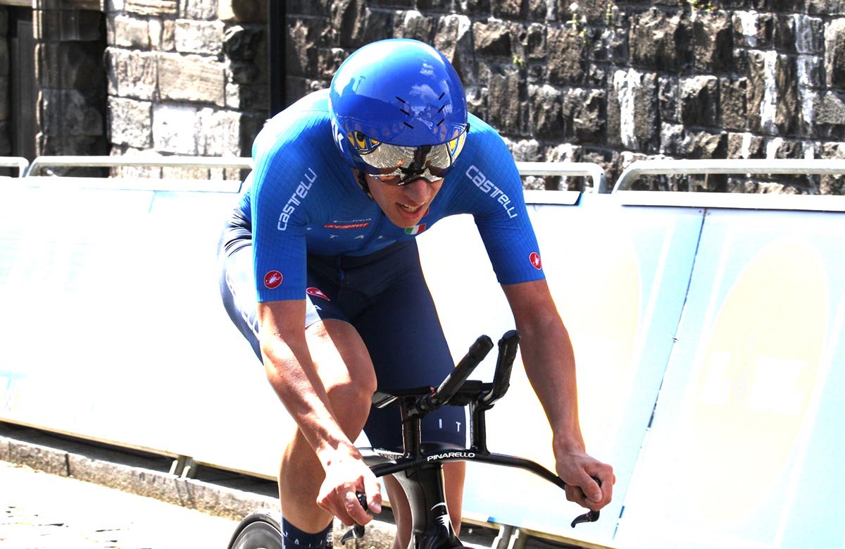 Luca Giaimi, sesto nella cronometro degli junior al campionato del mondo di Glasgow 2023 - credit Rodella