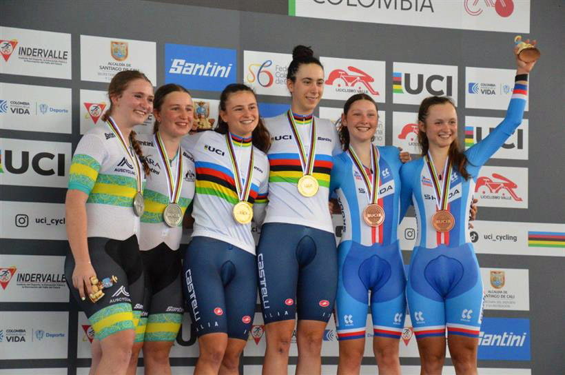 Venturelli e Grassi campionesse mondiali nella Madison a Cali - credit MundialJrCali