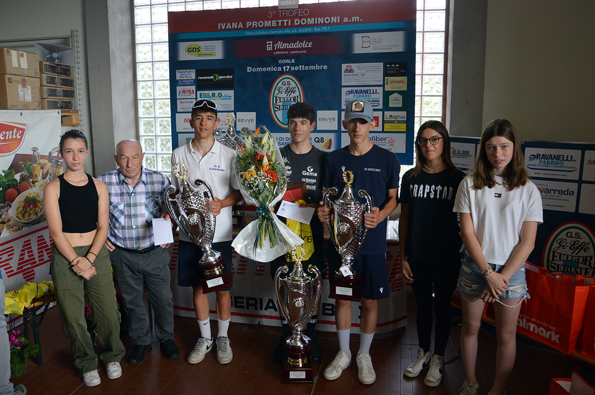 Il podio del 3° Trofeo Ivana Prometti Dominoni