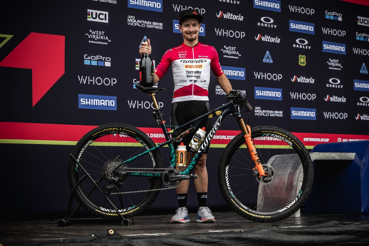 Fabien Rabensteiner sul podio di Coppa del Mondo XCM