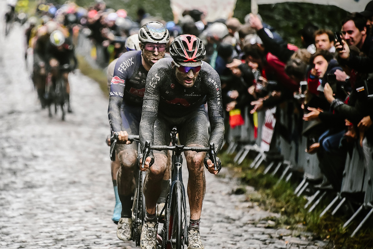 Gianni Moscon alla Parigi Roubaix del 2021 - credit A.S.O. Pauline Ballet